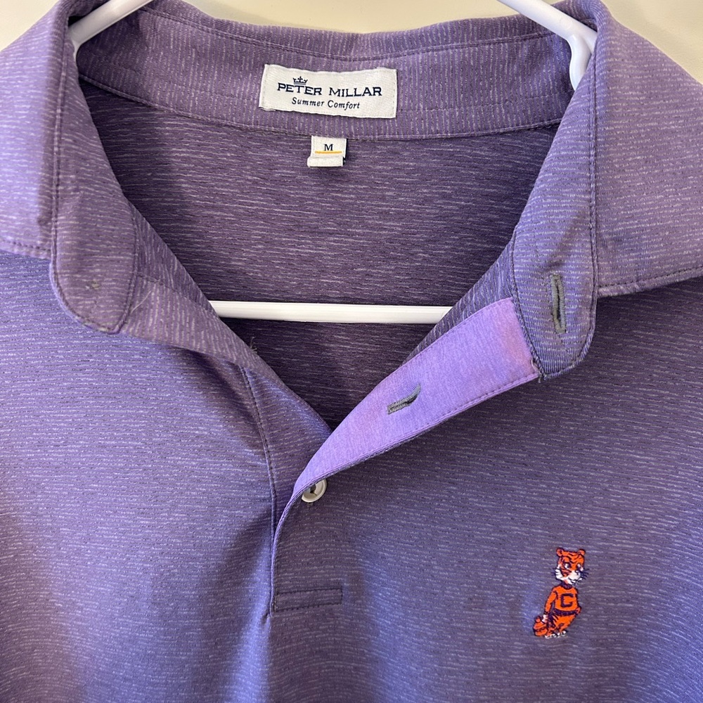 Peter Millar Clemson Heathered Purple Polo